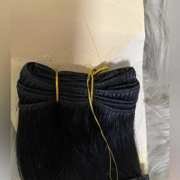 Human hair blended Synthetic hair extensions 24” 1B black - Picture 4 of 4